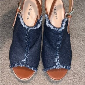 Indigo rd. Denim wedges